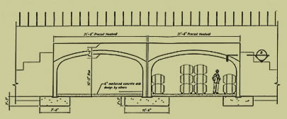 schematic drawing depicting Cedarville's winery caves